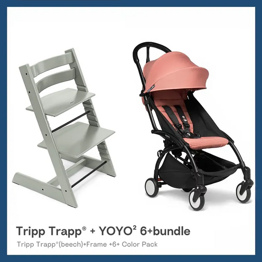 Stokke®Tripp Trapp®High Chair(Beech) & YOYO² 6+colorpack stroller Set