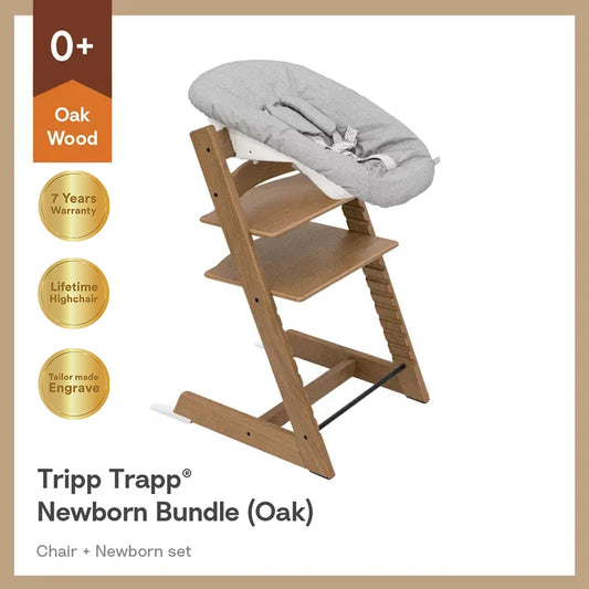 Tripp Trapp® High Chair Bundle (Oak) - 2pcs Newborn bundle(0-6m)