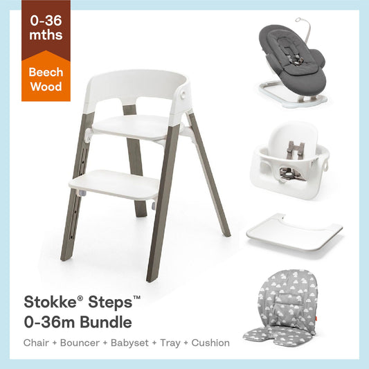 Stokke® Steps™ High Chair Beech 5 pc set (0-36m)