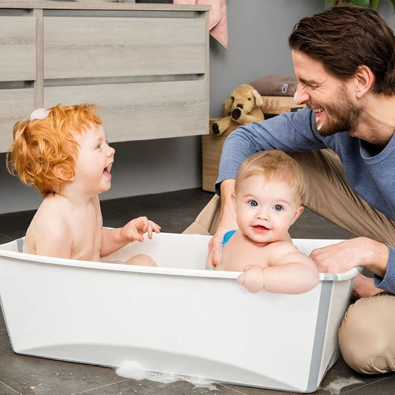 Stokke® Flexi Bath® 摺疊式浴盆連初生嬰兒浴架 XL套裝 (沙米色,禮盒裝)