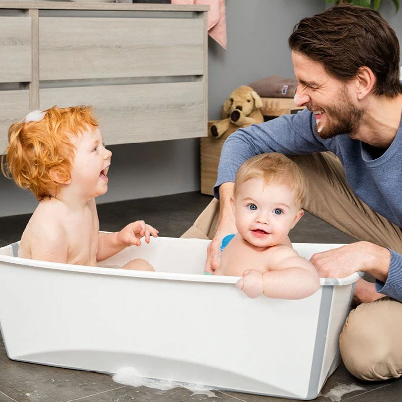 Stokke® Flexi Bath® Bundle Tub with Newborn Support XL (Transparent Blue, Gift Box)