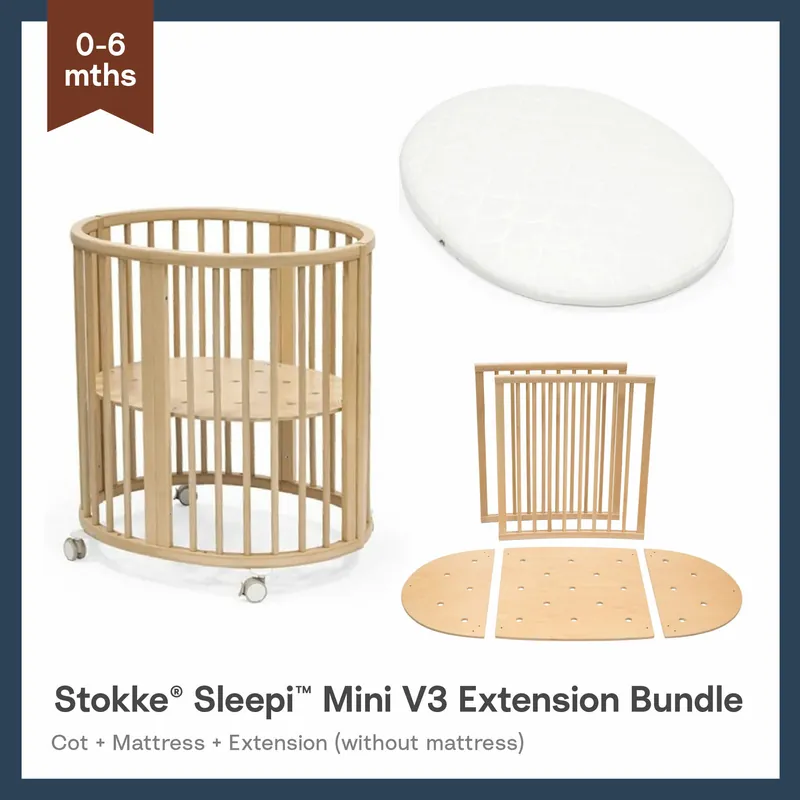 Stokke® Sleepi™ V3橢圓形迷你嬰兒床 + 延伸套裝