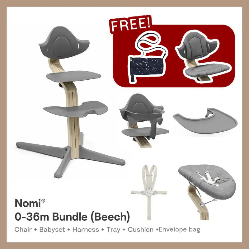 Stokke®Nomi®5 pcs Newborn bundle 0-36m (Beech Collection)