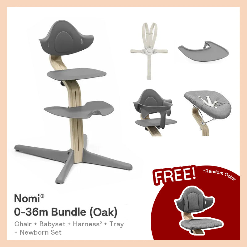 Stokke®Nomi®5 pcs Newborn bundle 0-36m (Oak Collection)