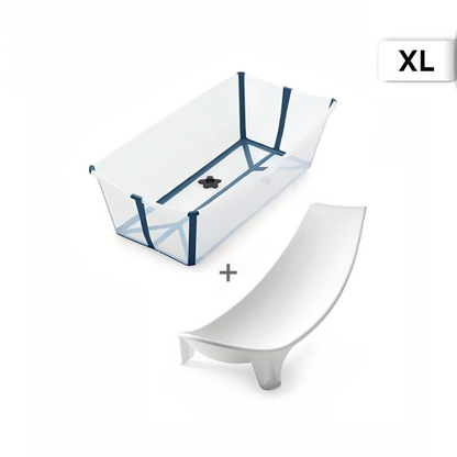Stokke - Flexi Bath® 摺疊式浴盆連初生嬰兒浴架 XL套裝 (籃彩透明，禮盒裝)