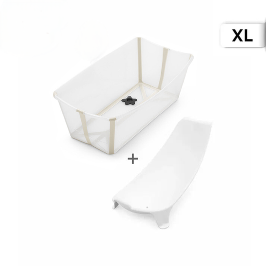 Stokke - Flexi Bath® 摺疊式浴盆連初生嬰兒浴架 XL套裝 (沙米色，禮盒裝)
