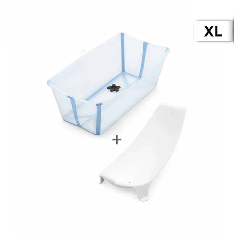Stokke - Flexi Bath® 摺疊式浴盆連初生嬰兒浴架 XL套裝 (海洋藍，禮盒裝)