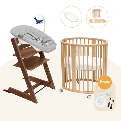 Stokke - Tripp Trapp® 櫸木成長椅 & Sleepi™ V3迷你床初生套裝