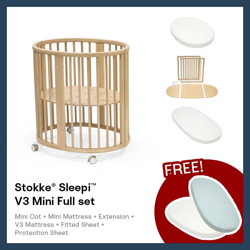 Stokke® Sleepi™ V3橢圓形迷你嬰兒床延長組合