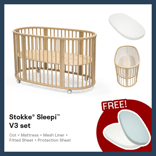 Stokke® Sleepi™V3 橢圓形嬰兒床 3件套