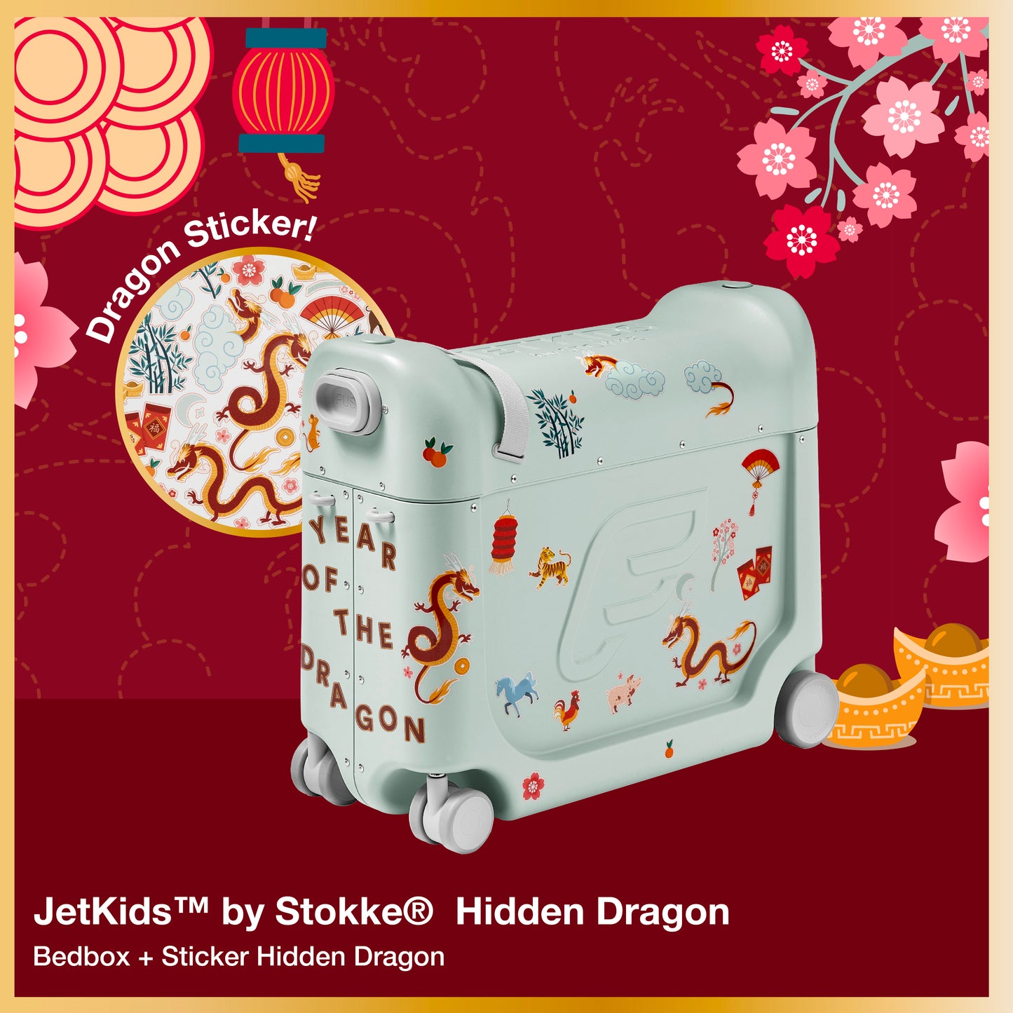 JetKids™ by Stokke® V3 多功能兒童行李箱兩件套(尋龍系列龍年特別版)