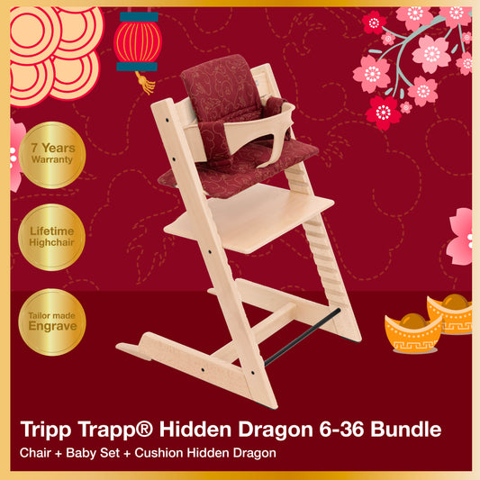 Tripp Trapp®chair(Beech) Hidden Dragon 6-36m 3pc Bundle