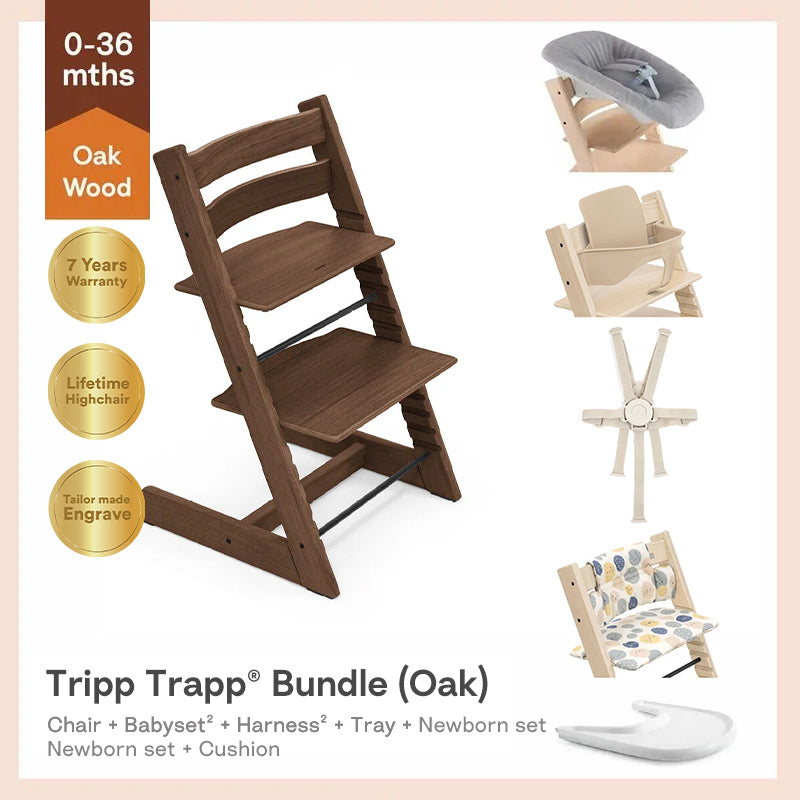 Stokke®Tripp Trapp®成長椅(橡木)初生6件套