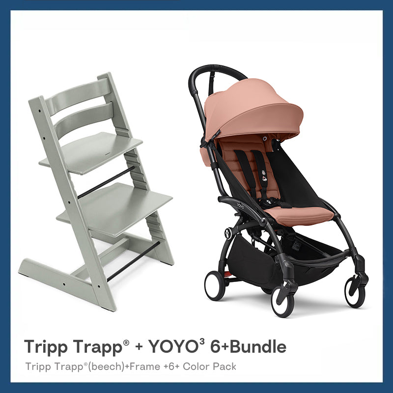 Stokke® Tripp Trapp® Chair(Beech) & YOYO³ 6+colorpack stroller Set