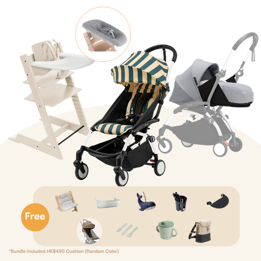 Stokke -TT＆YOYO³ Newborn Bundle (Beech/Riviera Collection, for 0-36 months)