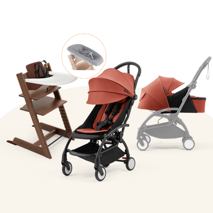 Stokke® TT＆ YOYO⁵ 初生嬰兒套組 (胡桃木系列，適合0-36個月)