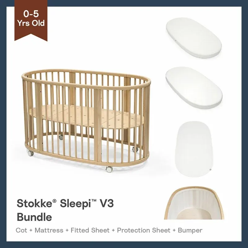 Stokke® Sleepi™V3 橢圓形嬰兒床 豪華套裝