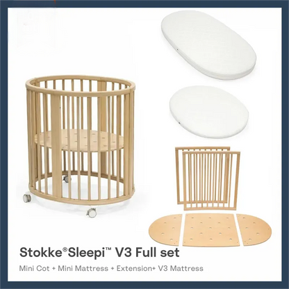 Stokke® Sleepi™ V3橢圓形迷你嬰兒床延長組合