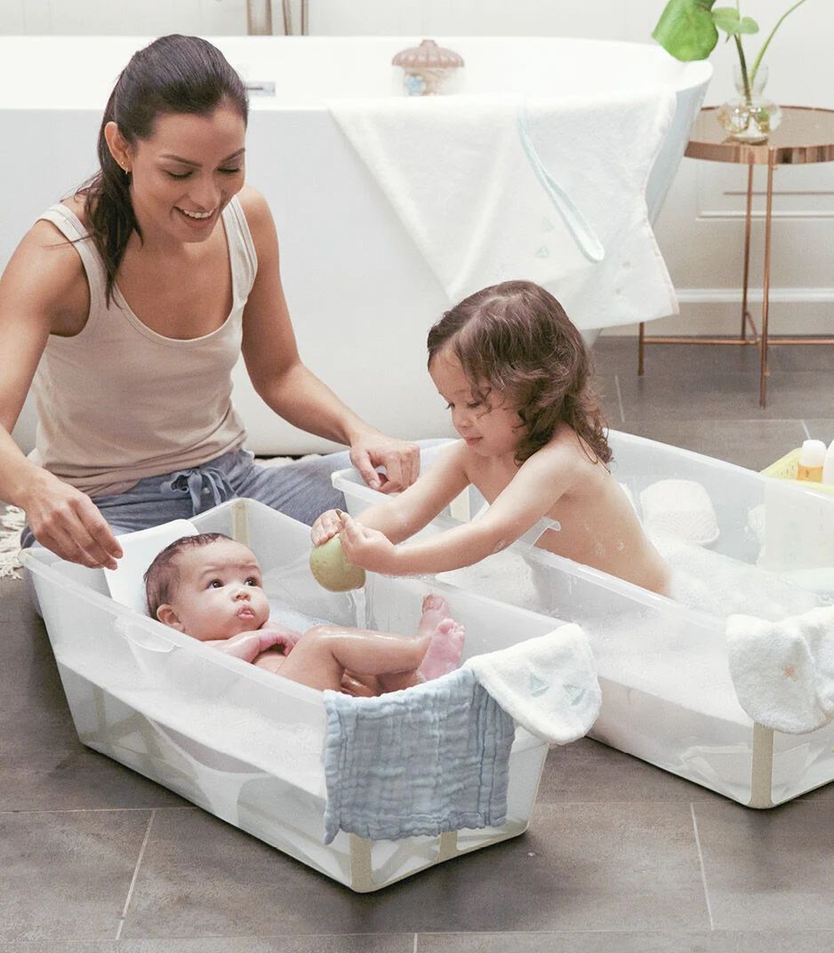 Stokke® Flexi Bath® Bundle Tub with Newborn Support (Ocean Blue, Gift Box)