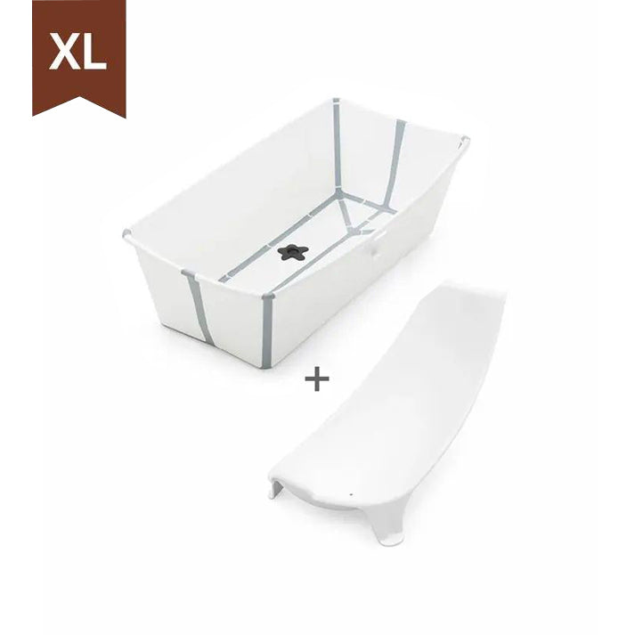 Stokke® Flexi Bath® 摺疊式浴盆連初生嬰兒浴架 XL套裝 (白色，禮盒裝)